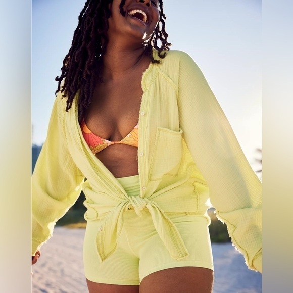 aerie Tops - Aerie Pool to Party Swim Cover Up in Mint Colorway Women’s Oversized Top